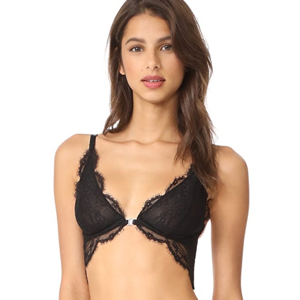 NWT Free People You're So Great Black Lace Bra 32C